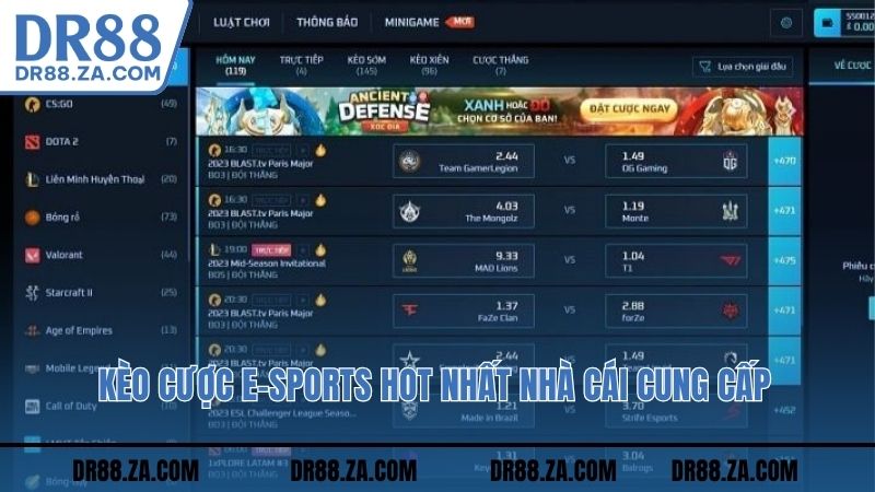 Kèo cược E-sports hot nhất nhà cái cung cấp
