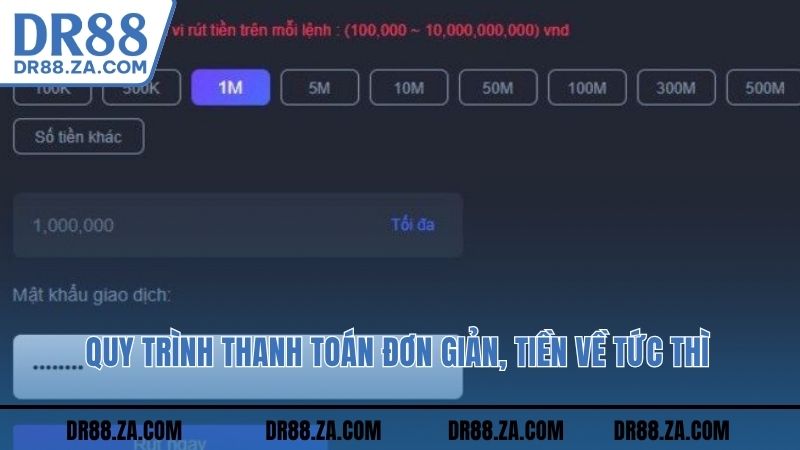 Quy trình thanh toán đơn giản, tiền về tức thì